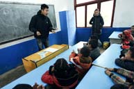 Chen Kun visits the Child Friendly School project in Nayong