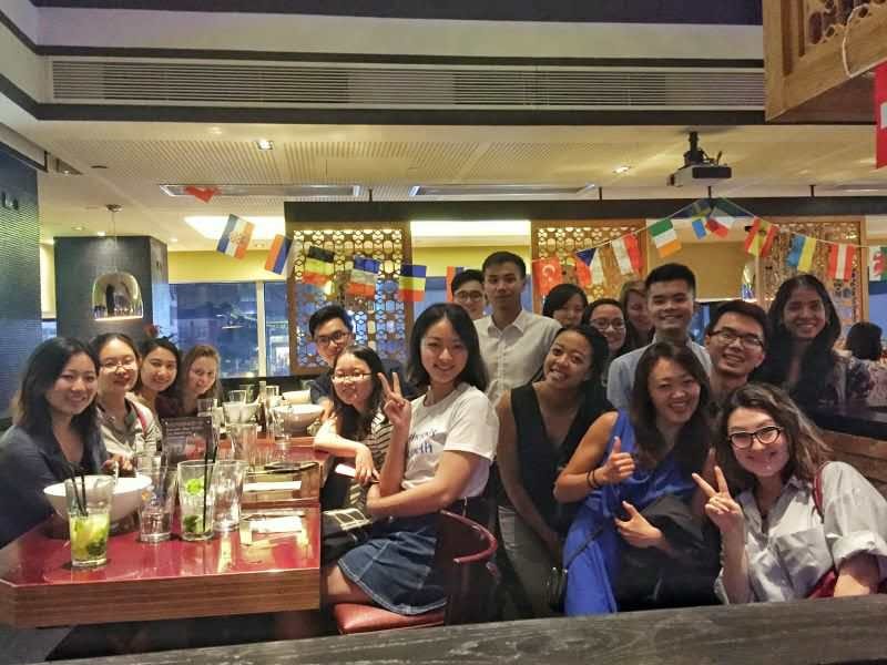 A group photo taken of the current UN interns in China on June 17th, 2016. Interns from six UN agencies in Beijing, representing more than 5 nationalities, gathered over dinner for a chance to network with their peers. 