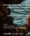 Country examples of adopting and addressing child poverty in national plans, policies, strategies and programs